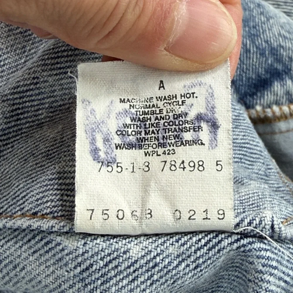 Vintage 80s Levis White Tab Trucker Jacket Acid Wash 75068-0219 Men Medium USA